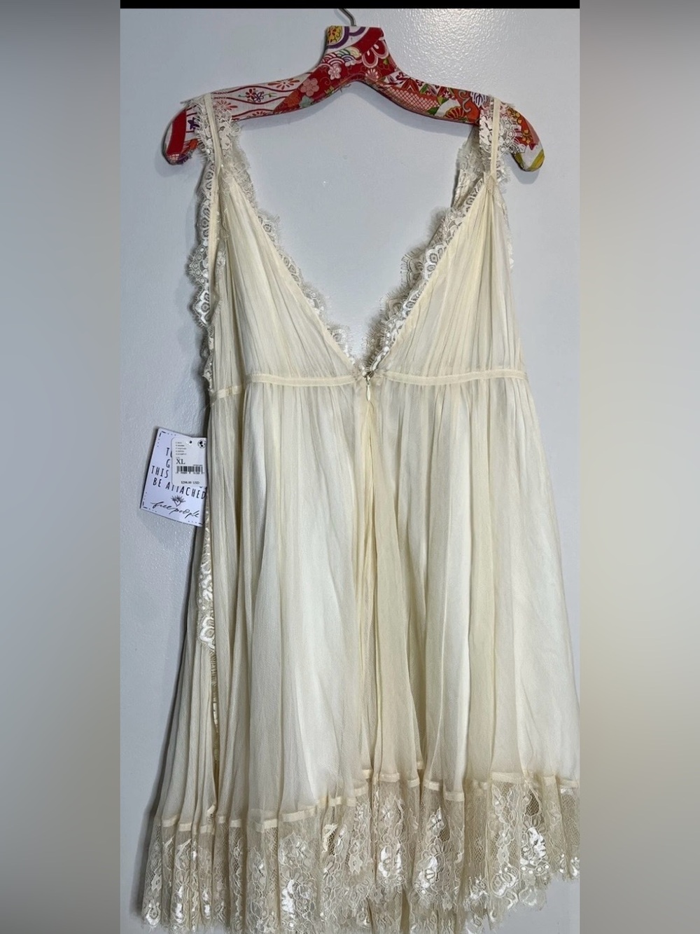 Free People Cream Lace-Trim Slip Dress - Picture 8 of 8